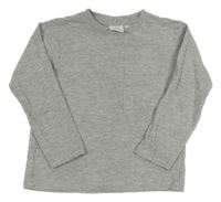 Sivé melírované tričko s vreckom ZARA