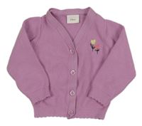 Lila prepínaci sveter s výšivkou S. Oliver