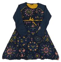 Petrolejové vzorované bavlněné šaty 