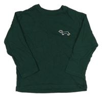 Tmavozelené tričko s psíkom H&M