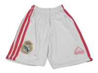 Bílé fotbalové kraťasy s růžovými pruhy Real Madrid - Adidas