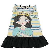 Bielo-čierno-farebné ľahké šaty s dívkou shein