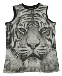 Šedo-černé tílko s tygrem C&A