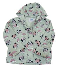 Mintová šušťáková jesenná bunda s Minnie a kapucňou Disney