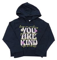 Tmavomodrá mikina s nápisom a kapucňou Name it