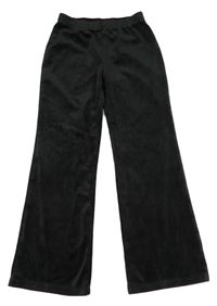 Čierne zamatové flare legíny H&M