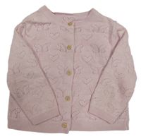 Svetloružový prepínaci sveter s motýlikmi Nutmeg