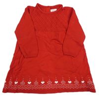 Červené vzorované svetrové šaty C&A