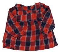 Červeno-tmavomodré kockované šaty Tu