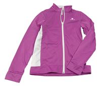 Fialovo-biela prepínaci športová mikina Domyos