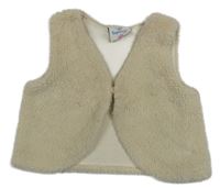 Béžová kožušinová podšitá vesta Topomini