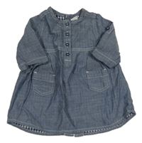 Modré šaty riflového vzhledu