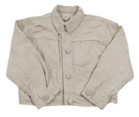 Pudrová rifľová crop bunda River Island