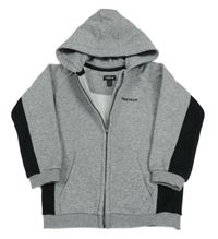 Šedo-černá propínací mikina s logem a kapucí Firetrap