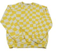 Bielo-žltá kockovaná mikina H&M