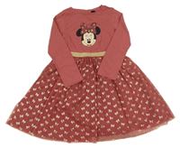 Staroružové šaty s Minnie a tylovou sukní Disney