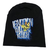 Černá čepice s nápisem a králíkem Chapter young