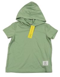 Nové - Svetlozelené tričko s kapucňou Shein