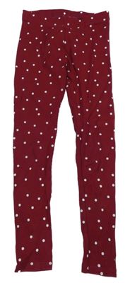 Vínové bodkovaná é rebrované legíny George