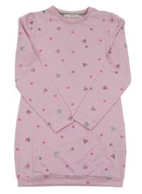 Růžová šatová mikina se srdíčky Terranova 