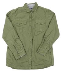 Khaki plátěná košilová bunda Next