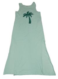 Mintové šaty s palmou z flitrů Only