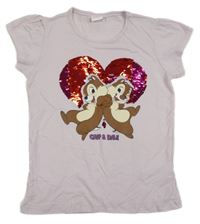 Lila tričko s Chipem a Dalem Disney