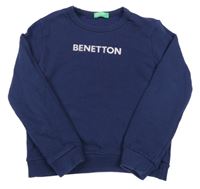 Tmavomodrá mikina s logom Benetton