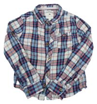 Modro-bielo-červená kockovaná košeľa Lee Cooper
