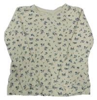 Béžovo-modré květované triko Primark