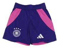 Fialovo-růžové fotbalové kraťasy s výšivkou a logem - Deutschland Adidas