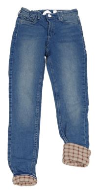 Světlemodré podšité skinny rifle H&M