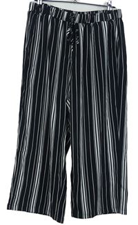 Dámské černo-bílé pruhované culottes kalhoty Shein 