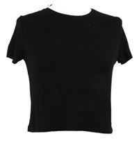 Dámské černé žebrované crop tričko Primark 