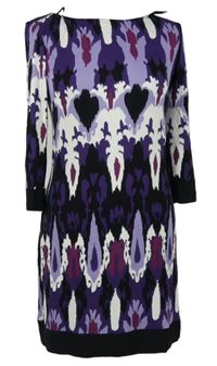 Dámske fialovo-čierne vzorované šaty zn. M&Co