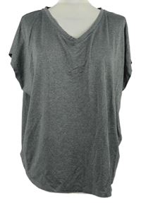 Dámské šedé melírované sportovní volné tričko Souluxe 