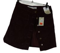 Nové - Dámská vínová manšestrová propínací sukně Denim 