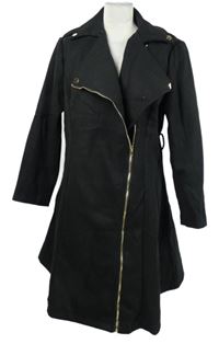 Dámsky čierny flaušový kabát Shein