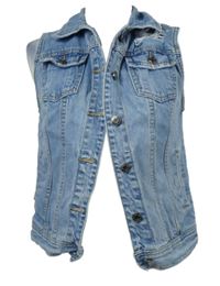 Dámská světlemodrá riflová vesta s prošoupáním