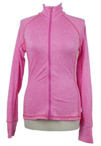Dámská neonově růžová melírovaná sportovní propínací mikina Shein 