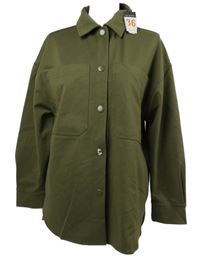 Nové - Dámská khaki oversized košilová bunda Primark 