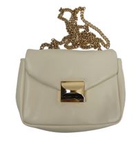 Dámska smotanová koženková kabelka s řetízkovým popruhem H&M