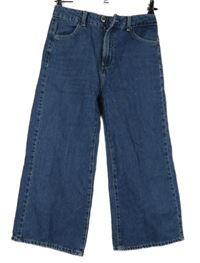 Dámske modré culottes rifle Bershka