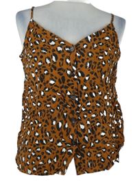 Dámský hnědo-černý vzorovaný propínací top Warehouse 