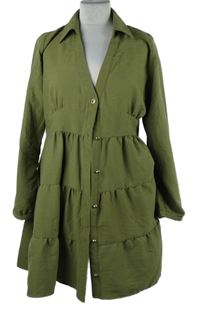 Dámské khaki košilové šaty Zara 