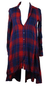 Dámská červeno-modrá halenková tunika Stradivarius 