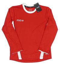 Červeno-biele športové tričko s logom Mitre