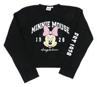 Černé crop triko s Minnie Disney vel.176