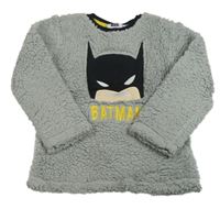 Sivá huňatá mikina s Batmanem