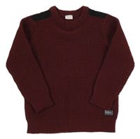 Vínový žinylkový svetr F&F